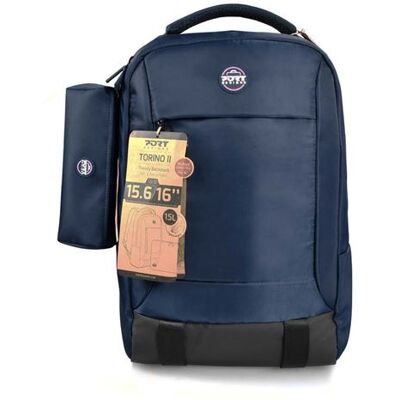 PORT DESIGNS Terug naar school Pakket Port Torino II Rugzak voor notebooks tot 15.6" en 16" en MacBook Pro 16" + Blauwe tas PORT DESIGNS Terug naar school Pakket Port Torino II Rugzak voor notebooks tot 15.6" en 16" en MacBook Pro 16" + Blauwe tas