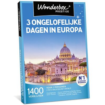 Cadeaubox Wonderbox 3 Ongelofelijke Dagen In Europa - NL Cadeaubox Wonderbox 3 Ongelofelijke Dagen In Europa - NL