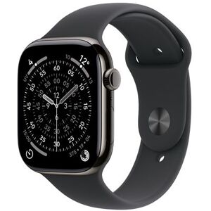 Apple Watch Series 11 GPS + Cellular 46 mm jet Black Titanium Case met Zwarte Sportband - S/M Apple Watch Series 11 GPS + Cellular 46 mm jet Black Titanium Case met Zwarte Sportband - S/M