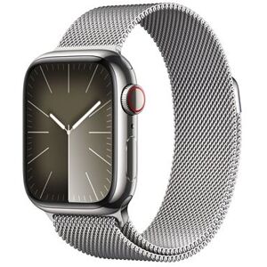 Apple Watch Series 9 GPS + Cellular 41mm Silver Stainless Steel Case met Silver Milanese Loop Apple Watch Series 9 GPS + Cellular 41mm Silver Stainless Steel Case met Silver Milanese Loop
