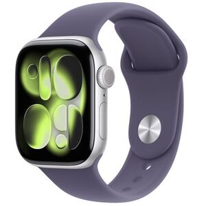 Apple Watch Series 11 GPS + Cellular 42 mm Silver Aluminium Case met Misty Violet Sportband - S/M Apple Watch Series 11 GPS + Cellular 42 mm Silver Aluminium Case met Misty Violet Sportband - S/M
