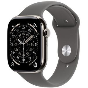 Apple Watch Series 11 GPS + Cellular 46 mm Natural Titanium Case met Mineraalgrijs Sportbandje - S/M Apple Watch Series 11 GPS + Cellular 46 mm Natural Titanium Case met Mineraalgrijs Sportbandje - S/M