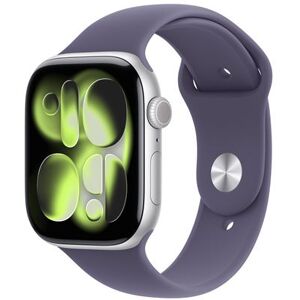 Apple Watch Series 11 GPS + Cellular 46 mm Silver Aluminium Case met Misty Violet Sportband - M/L Apple Watch Series 11 GPS + Cellular 46 mm Silver Aluminium Case met Misty Violet Sportband - M/L