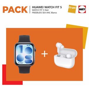 Huawei Smartwatch Pack Watch Fit 5 Bluetooth Zwart met Fluoroelastomeer armband Zwart + In-Ear hoofdtelefoon Huawei FreeBuds SE 4 ANC True Wireless met actieve ruisonderdrukking Wit Huawei Smartwatch Pack Watch Fit 5 Bluetooth Zwart met Fluoroelastomeer armband Zwart + In-Ear hoofdtelefoon Huawei FreeBuds SE 4 ANC True Wireless met actieve ruisonderdrukking Wit