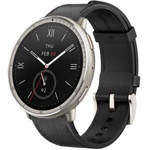 Amazfit Smartwatch Active 2 NFC Bluetooth 44 mm Grijs met leren band Zwart + sportband van siliconen Rood Amazfit Smartwatch Active 2 NFC Bluetooth 44 mm Grijs met leren band Zwart + sportband van siliconen Rood