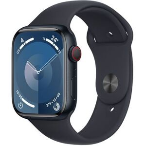 Apple Watch Series 9 GPS + Cellular 45 mm Midnight Aluminium Case met Midnight Sportband M/L Apple Watch Series 9 GPS + Cellular 45 mm Midnight Aluminium Case met Midnight Sportband M/L