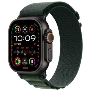 Apple Watch Ultra 2 GPS + Cellular 49 mm Black Titanium Case met Donkergroene Alpine gesp L Apple Watch Ultra 2 GPS + Cellular 49 mm Black Titanium Case met Donkergroene Alpine gesp L