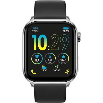 Ice-Watch Ice Watch Smartwatch Smart 3.0 37 mm Silver met Zwart horlogebandje Ice-Watch Ice Watch Smartwatch Smart 3.0 37 mm Silver met Zwart horlogebandje
