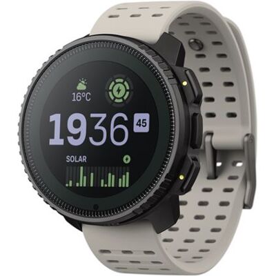 Suunto Vertical Steel Solar 49 mm Connected Horloge Zwart met Beige Bandje Suunto Vertical Steel Solar 49 mm Connected Horloge Zwart met Beige Bandje
