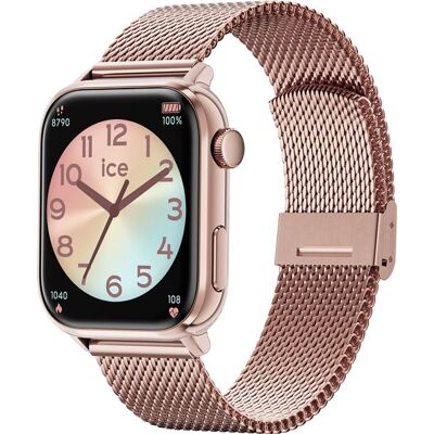 Ice-Watch Smartwatch Ice Smart 2.0 Bluetooth Roségoud met gouden Milanese armband Ice-Watch Smartwatch Ice Smart 2.0 Bluetooth Roségoud met gouden Milanese armband