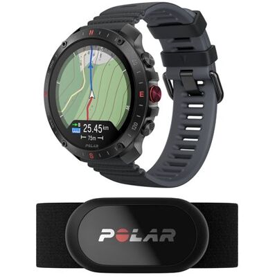 Polar Smartwatch Grit X2 Pro 35,3 mm Zwart met zwarte band Maat S L + H10 Hartslagsensor Polar Smartwatch Grit X2 Pro 35,3 mm Zwart met zwarte band Maat S L + H10 Hartslagsensor