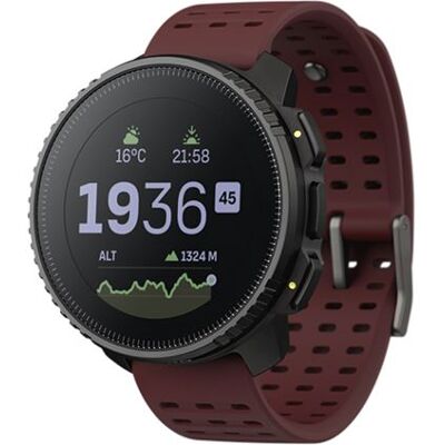 Suunto Smartwatch Vertical Black Ruby met zwarte en rode siliconen band Suunto Smartwatch Vertical Black Ruby met zwarte en rode siliconen band