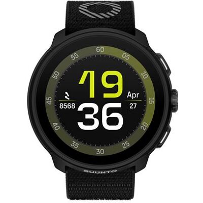 Suunto Run - Zwarte vezelversterkte polyamide - sporthorloge met riem - nylon - zwart - afmeting band: M/L - display 1.32" - Bluetooth - 36 g - helemaal zwart Suunto Run - Zwarte vezelversterkte polyamide - sporthorloge met riem - nylon - zwart - afmeting band: M/L - display 1.32" - Bluetooth - 36 g - helemaal zwart