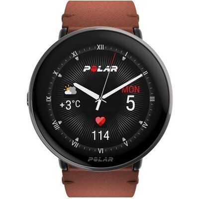 Polar Smartwatch Ignite 3 Titan met Bruin Leren Bandje Polar Smartwatch Ignite 3 Titan met Bruin Leren Bandje