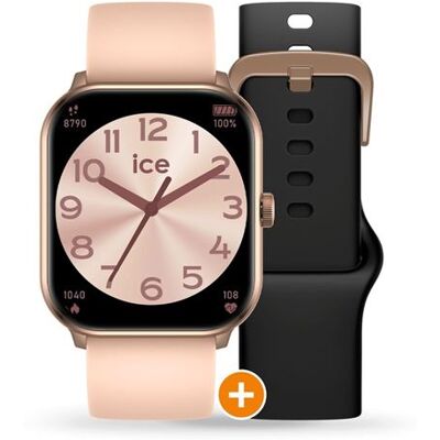 Ice-Watch Smartwatch Smart One 38 mm Rose Goud met extra Zwart/Roze bandje Ice-Watch Smartwatch Smart One 38 mm Rose Goud met extra Zwart/Roze bandje