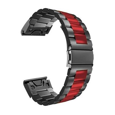 Armband SZSMART Roestvrijstalen verstelbare zwart en rood voor Garmin Approach S60 Armband SZSMART Roestvrijstalen verstelbare zwart en rood voor Garmin Approach S60