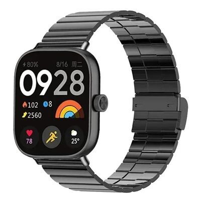 Armband SZSMART Roestvrij stalen schakel voor Xiaomi Band 8 Pro zwart Armband SZSMART Roestvrij stalen schakel voor Xiaomi Band 8 Pro zwart
