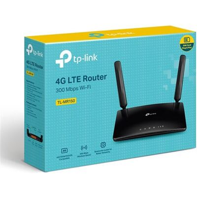 TP-Link 4G LTE WiFi N-router 300 Mbps TL-MR150 Zwart TP-Link 4G LTE WiFi N-router 300 Mbps TL-MR150 Zwart