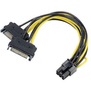 Akasa - Netspanningsadapter - SATA-voeding (M) naar 6 pins-PCIe-voeding (M) - 15 cm Akasa - Netspanningsadapter - SATA-voeding (M) naar 6 pins-PCIe-voeding (M) - 15 cm