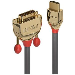Lindy Gold Line - Adapterkabel - HDMI male naar DVI-D male - 2 m - drievoudig afgeschermd - grijs Lindy Gold Line - Adapterkabel - HDMI male naar DVI-D male - 2 m - drievoudig afgeschermd - grijs
