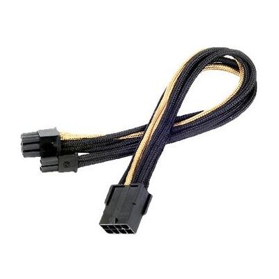 SilverStone PP07 - Stroomverlengkabel - 8 pins-PCIe-voeding (6 + 2) (M) naar 8 pins-PCIe-voeding (V) - 25 cm - zwart / goud SilverStone PP07 - Stroomverlengkabel - 8 pins-PCIe-voeding (6 + 2) (M) naar 8 pins-PCIe-voeding (V) - 25 cm - zwart / goud