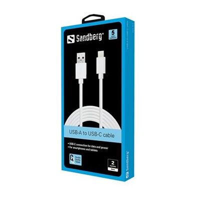 Sandberg - USB-kabel - 24 pin USB-C (M) naar USB type A (M) - USB 3.1 - 2 m - gevormd, omkeerbare C connector Sandberg - USB-kabel - 24 pin USB-C (M) naar USB type A (M) - USB 3.1 - 2 m - gevormd, omkeerbare C connector