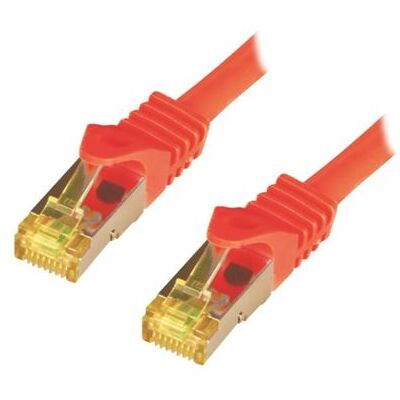 M-CAB - Verbindingskabel - RJ-45 (M) naar RJ-45 (M) - 50 cm - SFTP, PiMF - CAT 7 - halogeenvrij, gevormd, zonder haken - rood M-CAB - Verbindingskabel - RJ-45 (M) naar RJ-45 (M) - 50 cm - SFTP, PiMF - CAT 7 - halogeenvrij, gevormd, zonder haken - rood