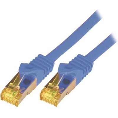M-CAB - Verbindingskabel - RJ-45 (M) naar RJ-45 (M) - 5 m - SFTP, PiMF - CAT 7 - halogeenvrij, gevormd, zonder haken - blauw M-CAB - Verbindingskabel - RJ-45 (M) naar RJ-45 (M) - 5 m - SFTP, PiMF - CAT 7 - halogeenvrij, gevormd, zonder haken - blauw