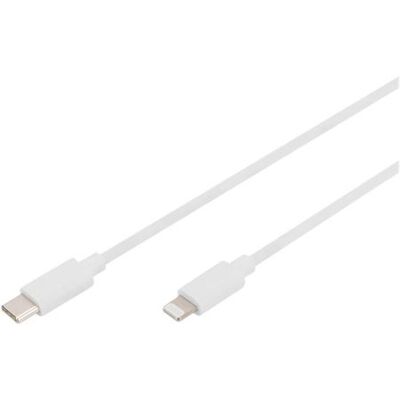 DIGITUS - Lightning-kabel - 24 pin USB-C male naar Lightning male - 2 m - dubbel afgeschermd - wit - USB-voeding (18 W), voeding 2.0-ondersteuning DIGITUS - Lightning-kabel - 24 pin USB-C male naar Lightning male - 2 m - dubbel afgeschermd - wit - USB-voeding (18 W), voeding 2.0-ondersteuning
