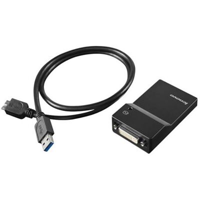 Lenovo USB 3.0 to DVI/VGA Monitor Adapter - Externe video-adapter - USB 3.0 - DVI Lenovo USB 3.0 to DVI/VGA Monitor Adapter - Externe video-adapter - USB 3.0 - DVI