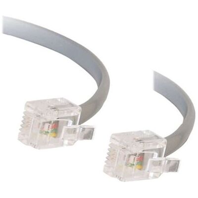 Cables to go C2G RJ11 6P4C Straight Modular Cable - Telefoonkabel - RJ-11 (M) naar RJ-11 (M) - 5 m - grijs Cables to go C2G RJ11 6P4C Straight Modular Cable - Telefoonkabel - RJ-11 (M) naar RJ-11 (M) - 5 m - grijs