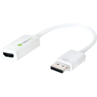 TECHly - Videoadapter - DisplayPort male naar HDMI female - 15 cm - beschermd - wit - 4K ondersteuning TECHly - Videoadapter - DisplayPort male naar HDMI female - 15 cm - beschermd - wit - 4K ondersteuning