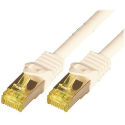 M-CAB - Verbindingskabel - RJ-45 (M) naar RJ-45 (M) - 1 m - SFTP, PiMF - CAT 7 - halogeenvrij, gevormd, zonder haken - wit M-CAB - Verbindingskabel - RJ-45 (M) naar RJ-45 (M) - 1 m - SFTP, PiMF - CAT 7 - halogeenvrij, gevormd, zonder haken - wit