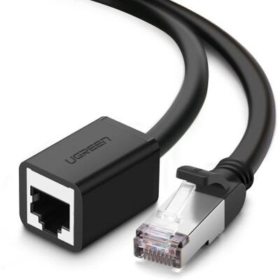 Ugreen - Patchverlengkabel - RJ-45 (M) naar RJ-45 (V) - 91.4 cm - SFTP - CAT 6 - gevormd, met strengen - zwart Ugreen - Patchverlengkabel - RJ-45 (M) naar RJ-45 (V) - 91.4 cm - SFTP - CAT 6 - gevormd, met strengen - zwart