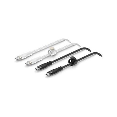 Belkin BoostCharge PRO Flex - USB-kabel - 24 pin USB-C (M) naar 24 pin USB-C (M) - USB 2.0 - 3 A - 1 m - USB Power Delivery (60W) - zwart/wit (pak van 2) Belkin BoostCharge PRO Flex - USB-kabel - 24 pin USB-C (M) naar 24 pin USB-C (M) - USB 2.0 - 3 A - 1 m - USB Power Delivery (60W) - zwart/wit (pak van 2)