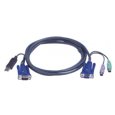 Aten technology ATEN Intelligent KVM Cable 2L-5503UP - Toetsenbord- / video- / muis- / USB-kabel - USB, HD-15 (VGA) (M) naar PS/2, HD-15 (VGA) - 3 m Aten technology ATEN Intelligent KVM Cable 2L-5503UP - Toetsenbord- / video- / muis- / USB-kabel - USB, HD-15 (VGA) (M) naar PS/2, HD-15 (VGA) - 3 m