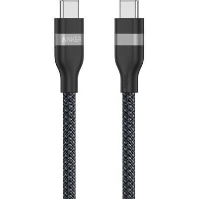 Anker - USB-kabel - 24 pin USB-C (M) naar 24 pin USB-C (M) - 90 cm - USB-voeding (240 W), gevlochten kabel - zwart Anker - USB-kabel - 24 pin USB-C (M) naar 24 pin USB-C (M) - 90 cm - USB-voeding (240 W), gevlochten kabel - zwart