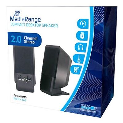 MediaRange - Luidsprekers - voor PC - 6 Watt (Totaal) MediaRange - Luidsprekers - voor PC - 6 Watt (Totaal)