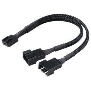 Akasa PWM Fan Splitter - Splitser voor stroom ventilator - 4 pins-PWM (M) naar 4 pins-PWM (V) - 15 cm - zwart Akasa PWM Fan Splitter - Splitser voor stroom ventilator - 4 pins-PWM (M) naar 4 pins-PWM (V) - 15 cm - zwart