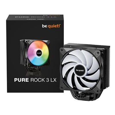 be quiet! Pure Rock 3 - Koeler voor processor - (voor: LGA1150, LGA1151, LGA1155, LGA1200, LGA1700, LGA1851, AM4, AM5) - koper basis met aluminium vinnen - 120 mm - zwart be quiet! Pure Rock 3 - Koeler voor processor - (voor: LGA1150, LGA1151, LGA1155, LGA1200, LGA1700, LGA1851, AM4, AM5) - koper basis met aluminium vinnen - 120 mm - zwart