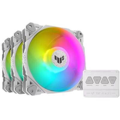 ASUS TUF Gaming TF120 ARGB - White Edition - ventilatorhuis - 120 mm - wit (pak van 3) ASUS TUF Gaming TF120 ARGB - White Edition - ventilatorhuis - 120 mm - wit (pak van 3)