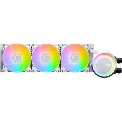 MSI MAG CORELIQUID E360 - Vloeistofkoelsysteem processor - afmeting radiator: 360 mm - (voor: LGA1156, LGA1155, LGA1150, LGA1151, AM4, TR4, sTRX4, LGA1200, LGA1700, AM5) - koperen basis - 120 mm - wit MSI MAG CORELIQUID E360 - Vloeistofkoelsysteem processor - afmeting radiator: 360 mm - (voor: LGA1156, LGA1155, LGA1150, LGA1151, AM4, TR4, sTRX4, LGA1200, LGA1700, AM5) - koperen basis - 120 mm - wit