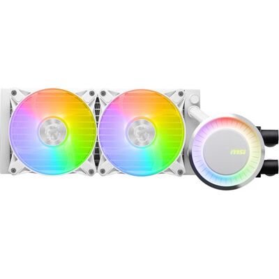MSI MAG CORELIQUID E240 - Vloeistofkoelsysteem processor - afmeting radiator: 240 mm - (voor: LGA1156, LGA1155, LGA1150, LGA1151, AM4, LGA1200, LGA1700, AM5) - koperen basis - 120 mm - wit MSI MAG CORELIQUID E240 - Vloeistofkoelsysteem processor - afmeting radiator: 240 mm - (voor: LGA1156, LGA1155, LGA1150, LGA1151, AM4, LGA1200, LGA1700, AM5) - koperen basis - 120 mm - wit
