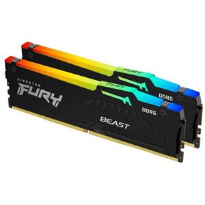 Kingston FURY Beast RGB - DDR5 - pakket - 16 GB: 2 x 8 GB - DIMM 288-PIN - 6000 MHz / PC5-48000 - CL30 - 1.4 V - niet-gebufferd - on-die ECC - zwart Kingston FURY Beast RGB - DDR5 - pakket - 16 GB: 2 x 8 GB - DIMM 288-PIN - 6000 MHz / PC5-48000 - CL30 - 1.4 V - niet-gebufferd - on-die ECC - zwart