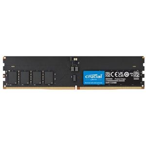 Crucial - DDR5 - module - 32 GB - DIMM 288-PIN - 3200 MHz / PC5-51200 - CL52 - 1.1 V - geklokte unbuffered - on-die ECC - zwart Crucial - DDR5 - module - 32 GB - DIMM 288-PIN - 3200 MHz / PC5-51200 - CL52 - 1.1 V - geklokte unbuffered - on-die ECC - zwart