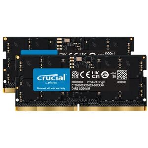 Crucial - DDR5 - pakket - 48 GB: 2 x 24 GB - SO DIMM 262-PIN - 5600 MHz / PC5-44800 - CL46 - 1.1 V - on-die ECC - zwart Crucial - DDR5 - pakket - 48 GB: 2 x 24 GB - SO DIMM 262-PIN - 5600 MHz / PC5-44800 - CL46 - 1.1 V - on-die ECC - zwart