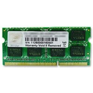 G.Skill SQ Series - DDR3 - module - 4 GB - SO DIMM 204-PIN - 1600 MHz / PC3-12800 - CL11 - 1.5 V - niet-gebufferd - niet-ECC G.Skill SQ Series - DDR3 - module - 4 GB - SO DIMM 204-PIN - 1600 MHz / PC3-12800 - CL11 - 1.5 V - niet-gebufferd - niet-ECC