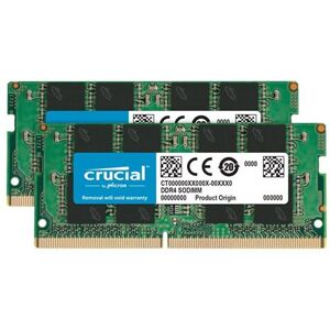 Crucial - DDR4 - pakket - 16 GB: 2 x 8 GB - SO DIMM 260-PIN - 3200 MHz / PC4-25600 - CL22 - 1.2 V - niet-gebufferd - niet-ECC Crucial - DDR4 - pakket - 16 GB: 2 x 8 GB - SO DIMM 260-PIN - 3200 MHz / PC4-25600 - CL22 - 1.2 V - niet-gebufferd - niet-ECC