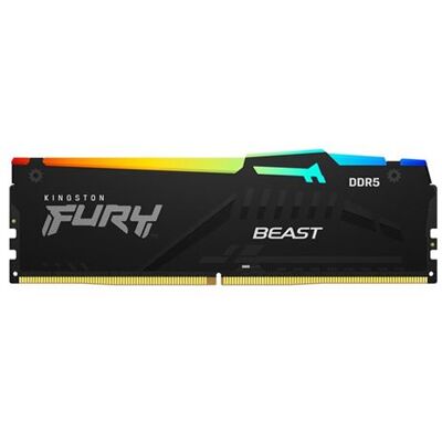 Kingston FURY Beast RGB - DDR5 - pakket - 32 GB: 2 x 16 GB - DIMM 288-PIN - 5200 MT/s / PC5-41600 - CL40 - 1.25 V - niet-gebufferd - on-die ECC Kingston FURY Beast RGB - DDR5 - pakket - 32 GB: 2 x 16 GB - DIMM 288-PIN - 5200 MT/s / PC5-41600 - CL40 - 1.25 V - niet-gebufferd - on-die ECC