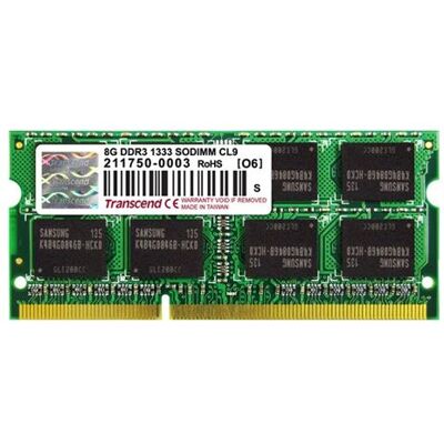 Transcend Information Transcend - DDR3 - module - 8 GB - SO DIMM 204-PIN - 1333 MHz / PC3-10600 - CL9 - 1.5 V - niet-gebufferd - niet-ECC - voor Dell OptiPlex 90XX; HP ENVY Laptop dv6, dv7; Pavilion Laptop dv4, dv6, dv7, g4, g6 Transcend Information Transcend - DDR3 - module - 8 GB - SO DIMM 204-PIN - 1333 MHz / PC3-10600 - CL9 - 1.5 V - niet-gebufferd - niet-ECC - voor Dell OptiPlex 90XX; HP ENVY Laptop dv6, dv7; Pavilion Laptop dv4, dv6, dv7, g4, g6